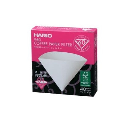 Hario V60 Coffee Paper Filters 01 – 40pk